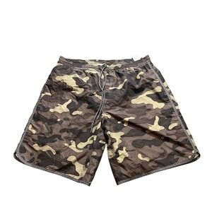 Sundek Swim Trunks Mens XXL Brown Camo Board Shorts M675BDP0153